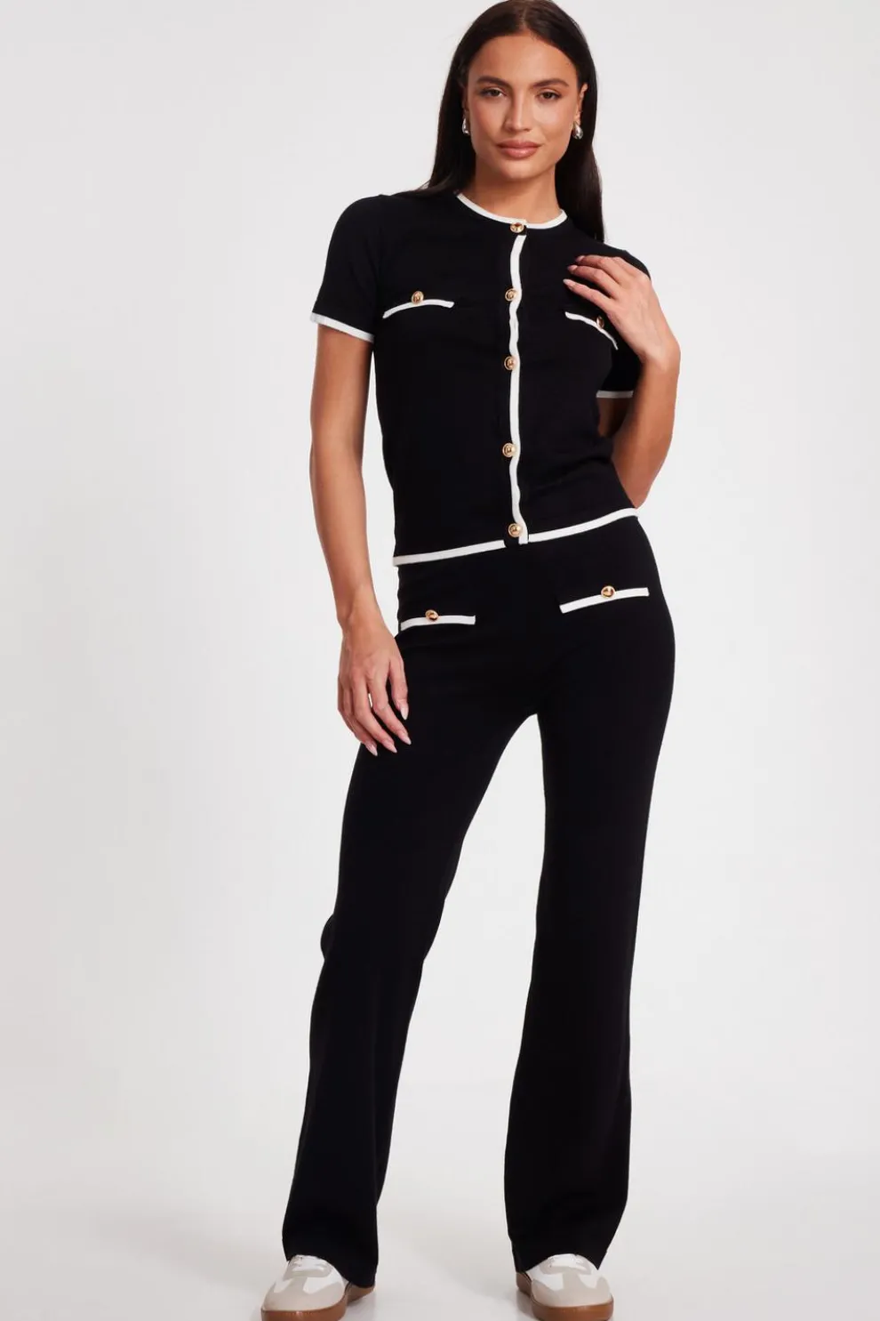 Black Knit Palazzo Trousers