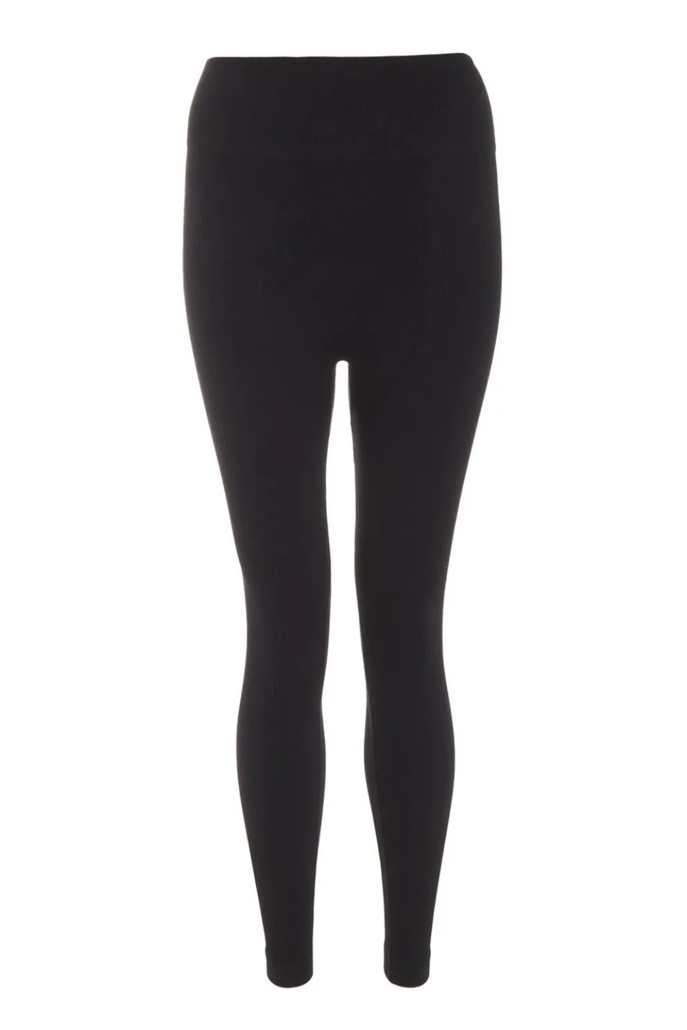 Black Knit Ribbed Leggings