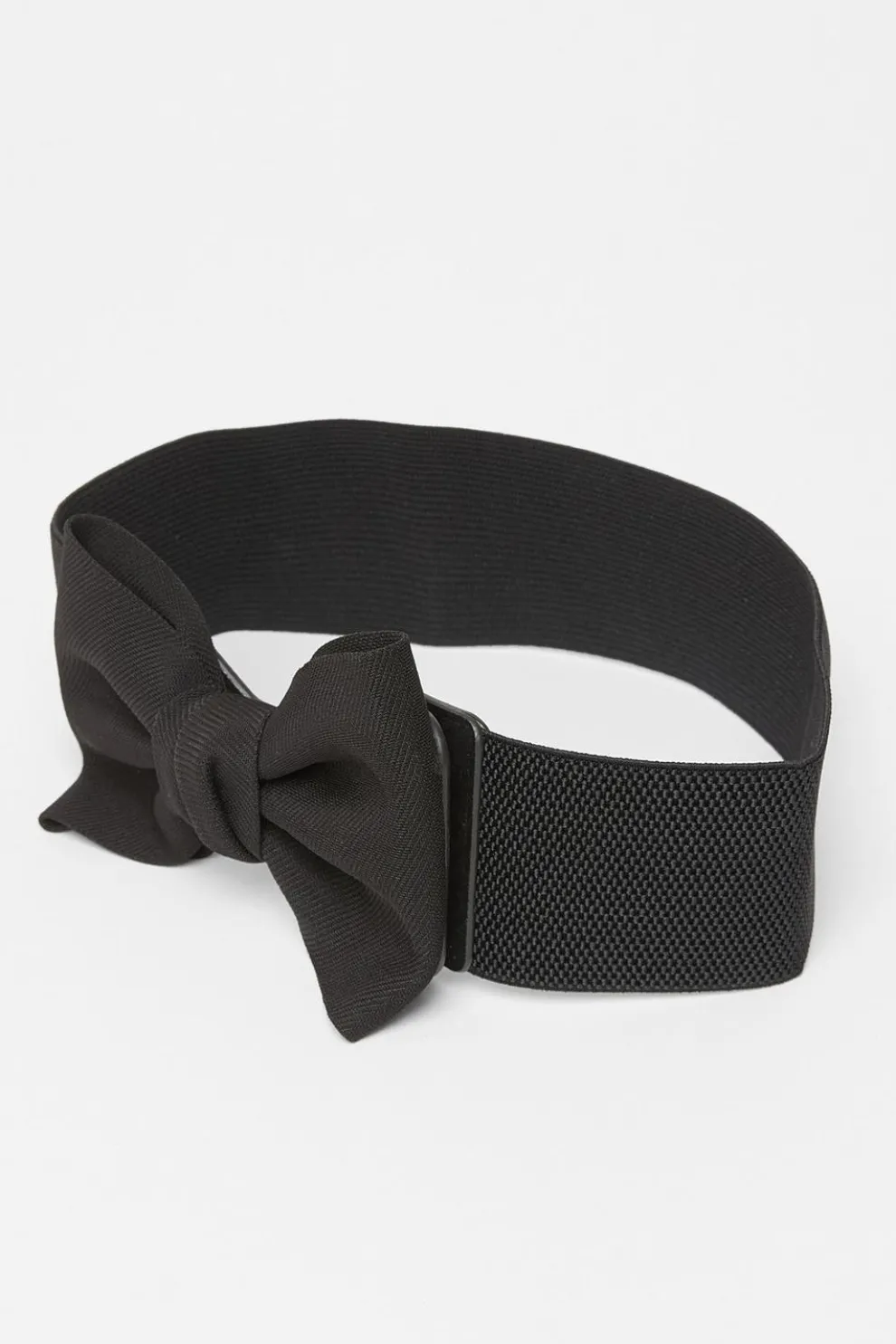 Black Large Bow Stretch Belt