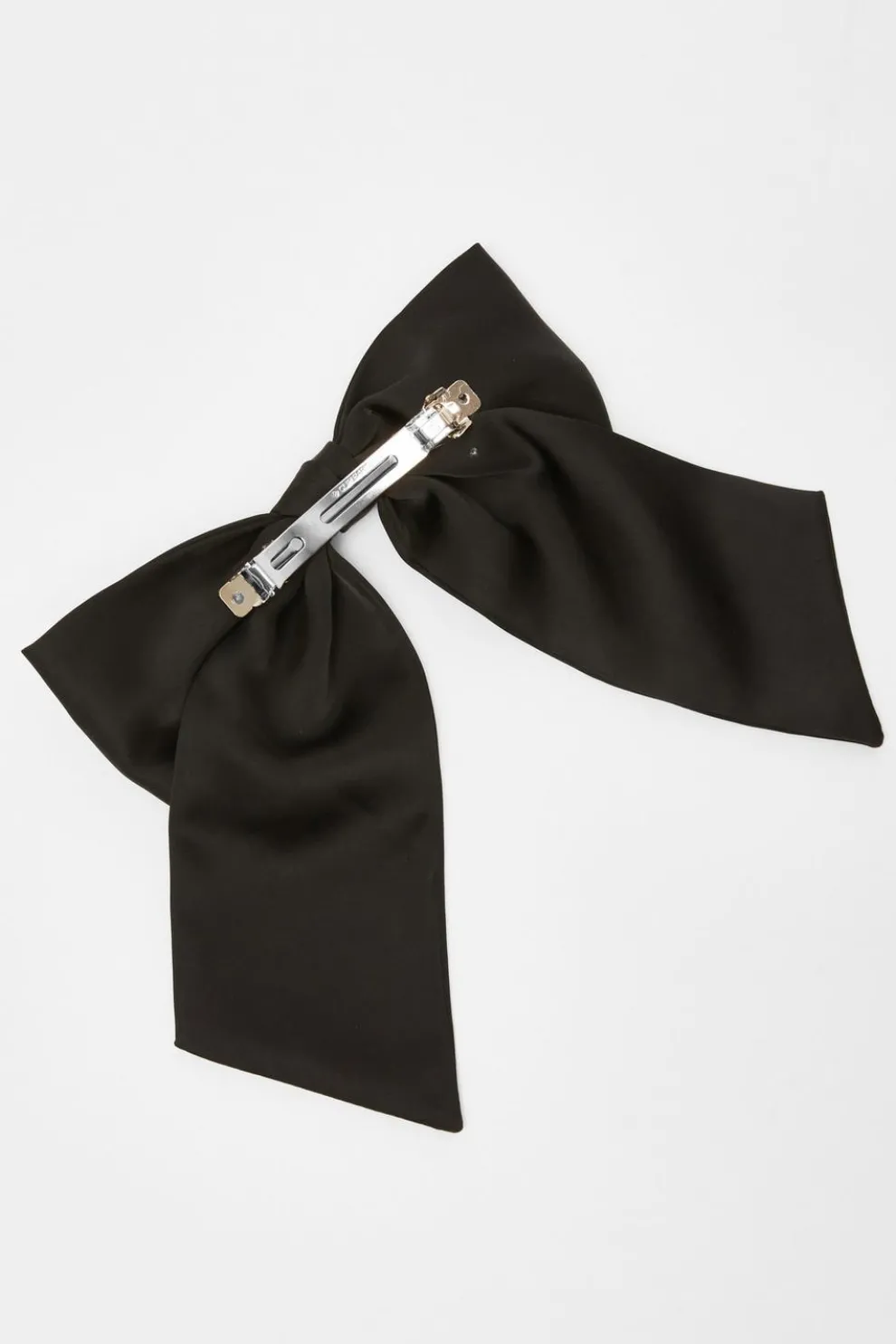 Black Large Satin Hair Bow