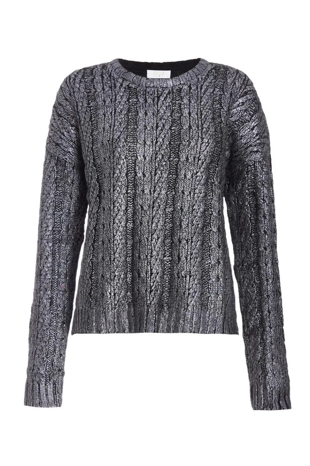 Black Metallic Cable Knit Jumper