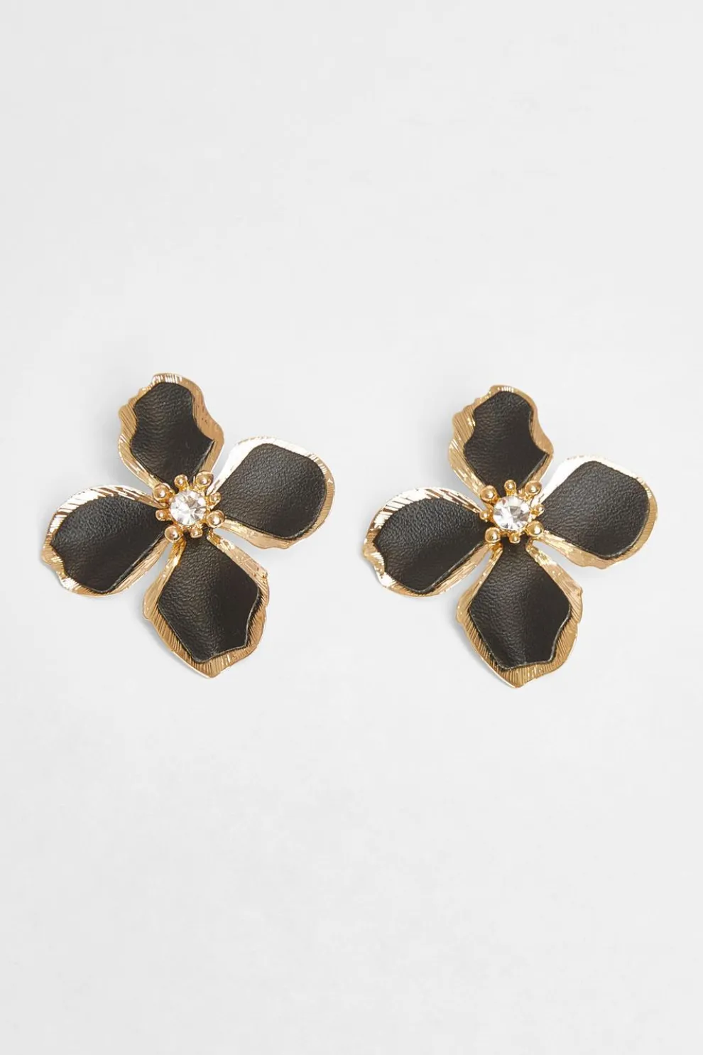 Black Oversized Flower Earrings