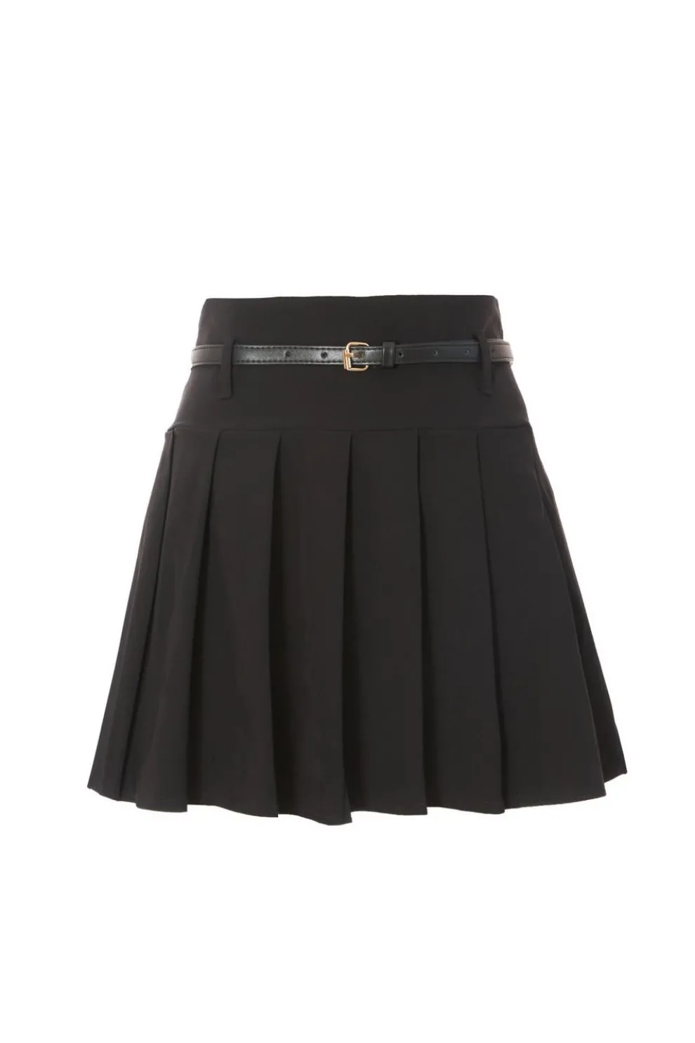 Black Pleated Mini Skirt