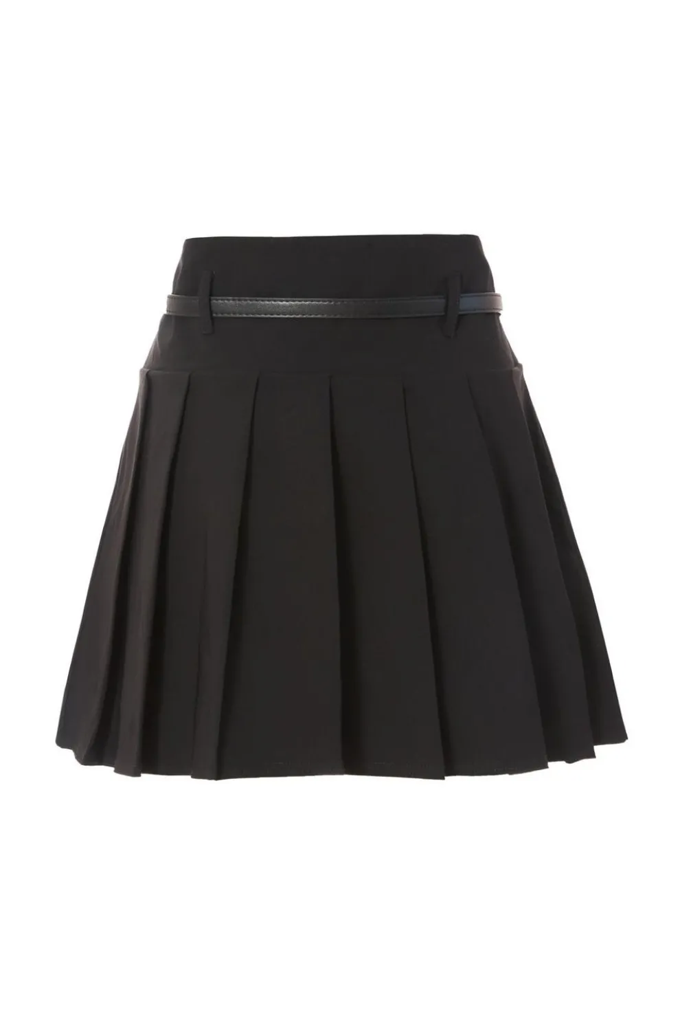 Black Pleated Mini Skirt