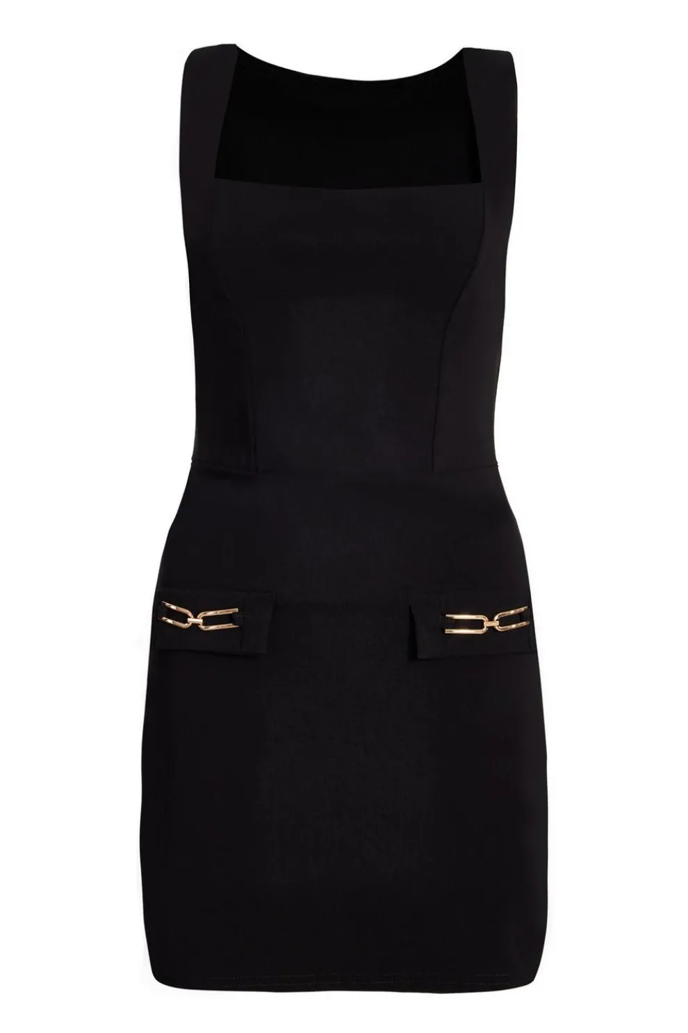 Black Pocket Detail Mini Dress