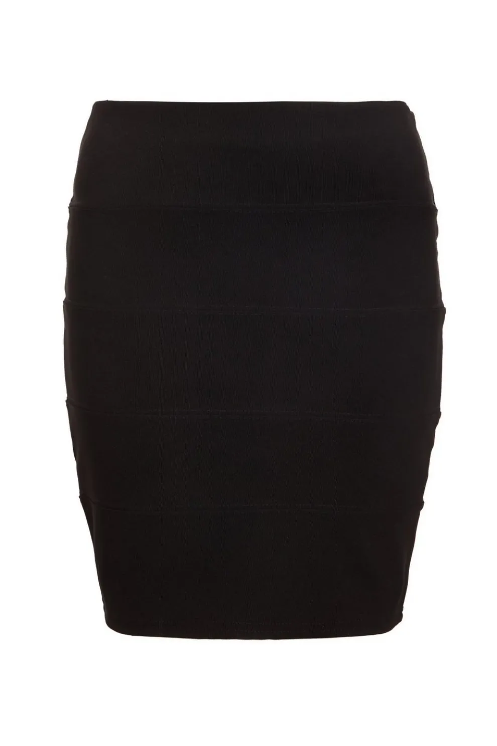 Black Ribbed Bodycon Skirt