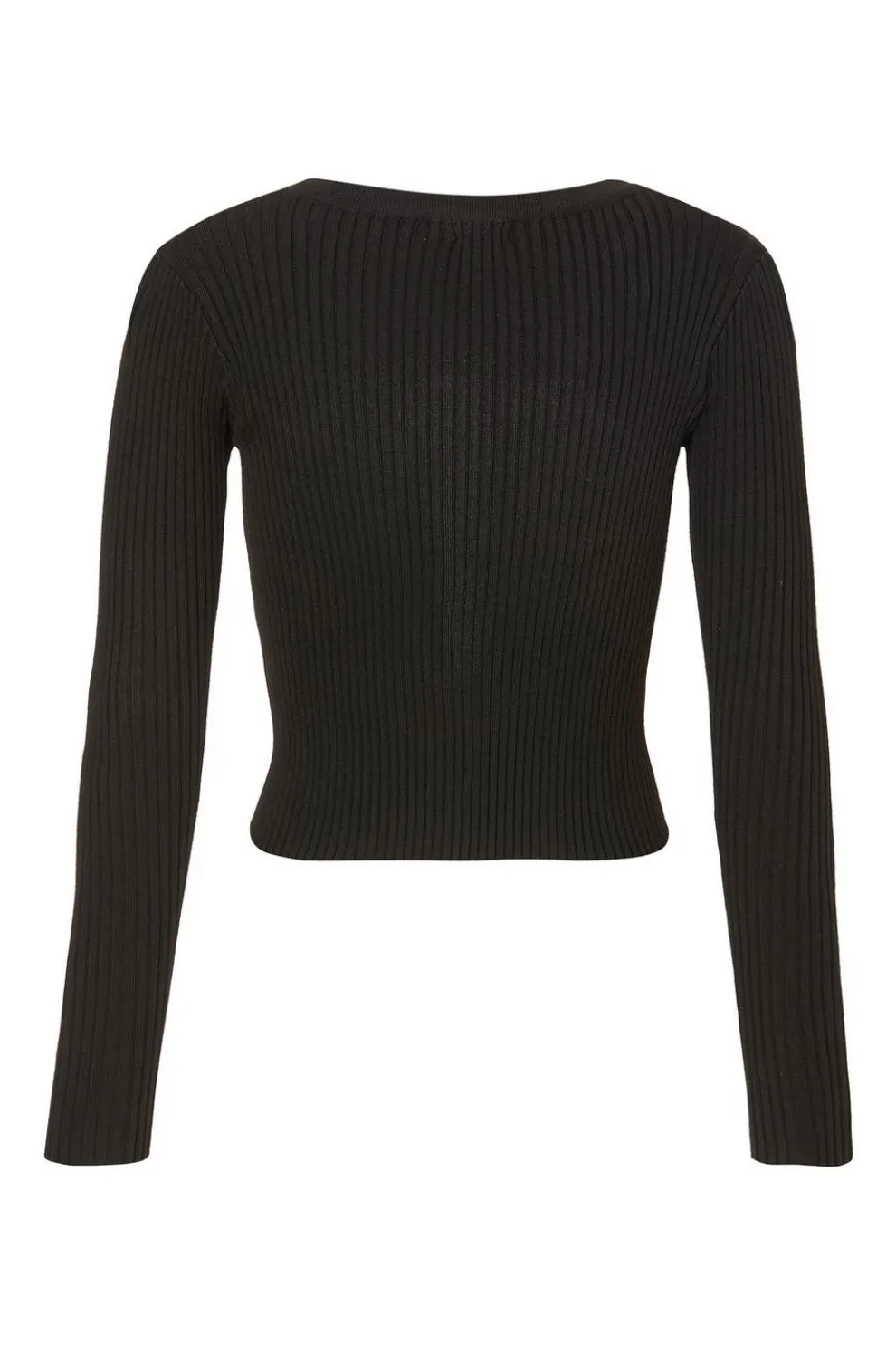 Black Ribbed Knit Cardigan