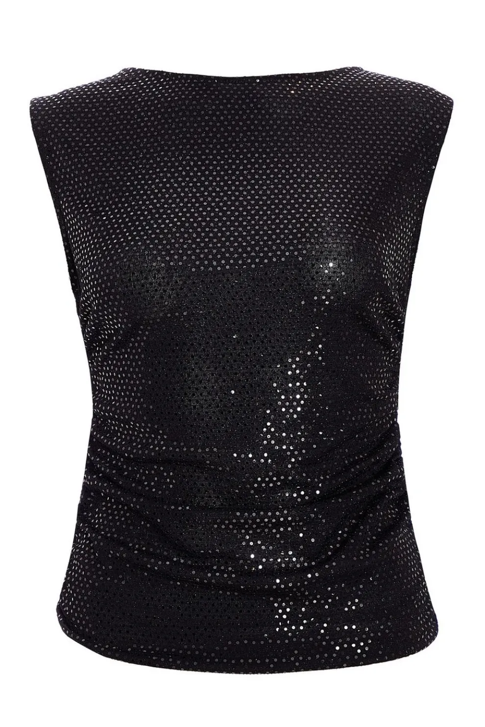Black Sequin Vest Top