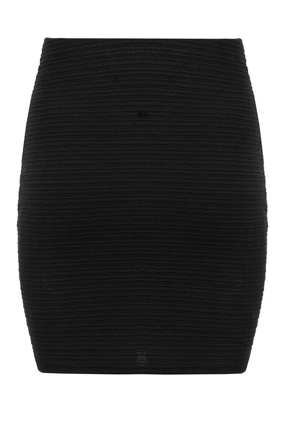 Black Textured Bodycon Mini Skirt