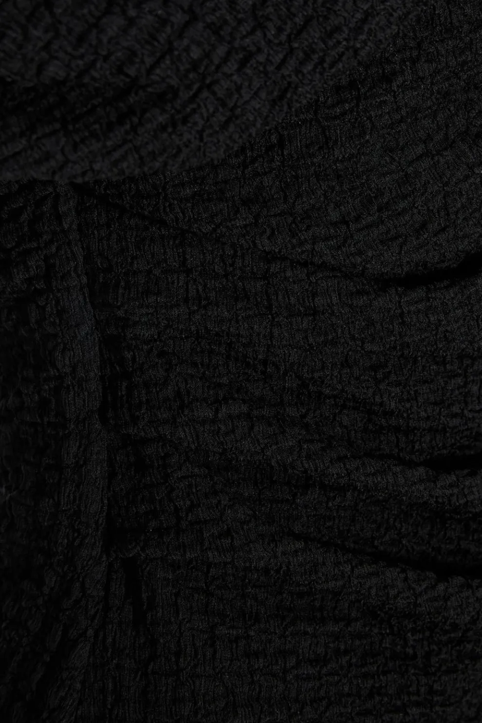 Black Textured Drape Neck Top