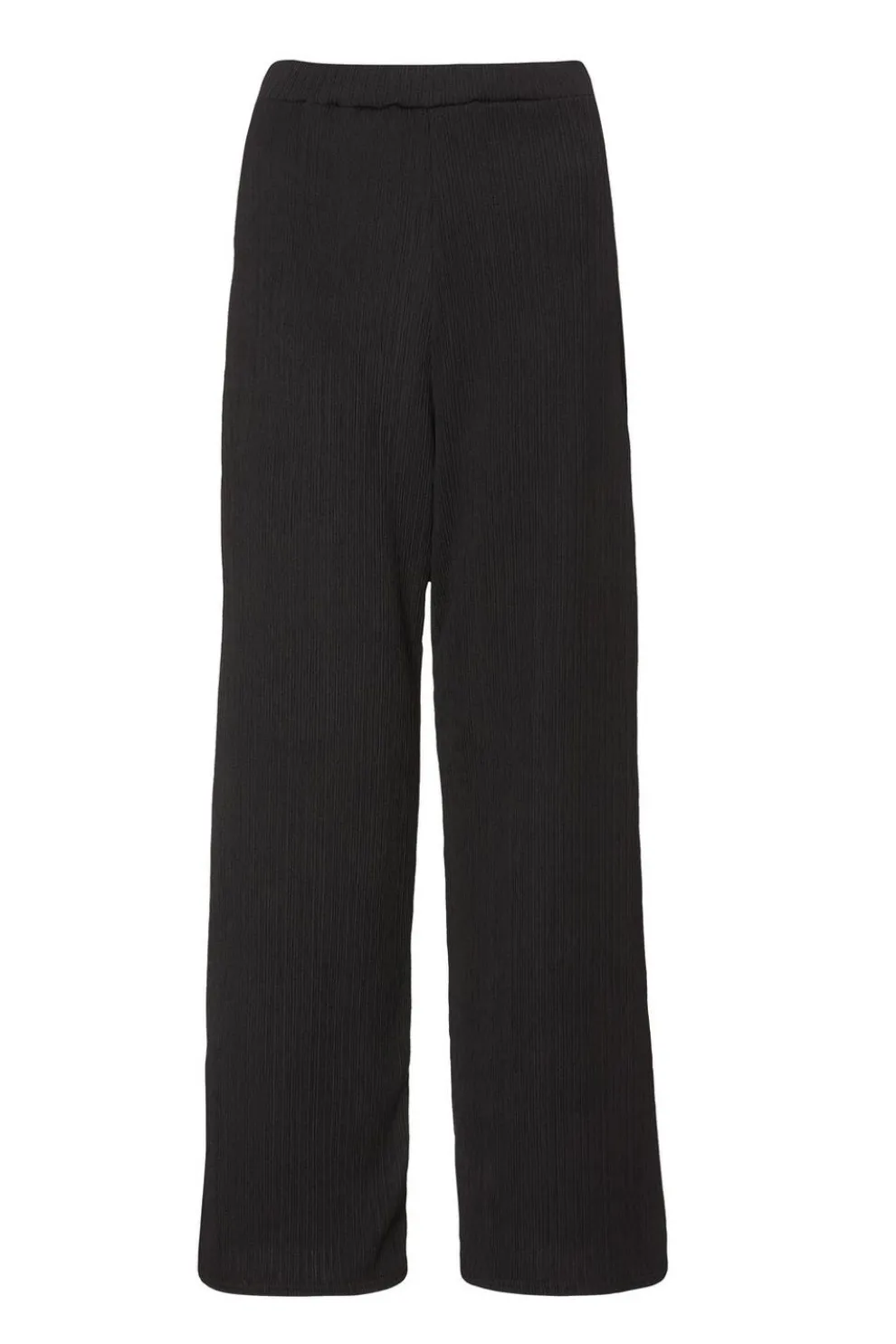 Black Textured Palazzo Trousers