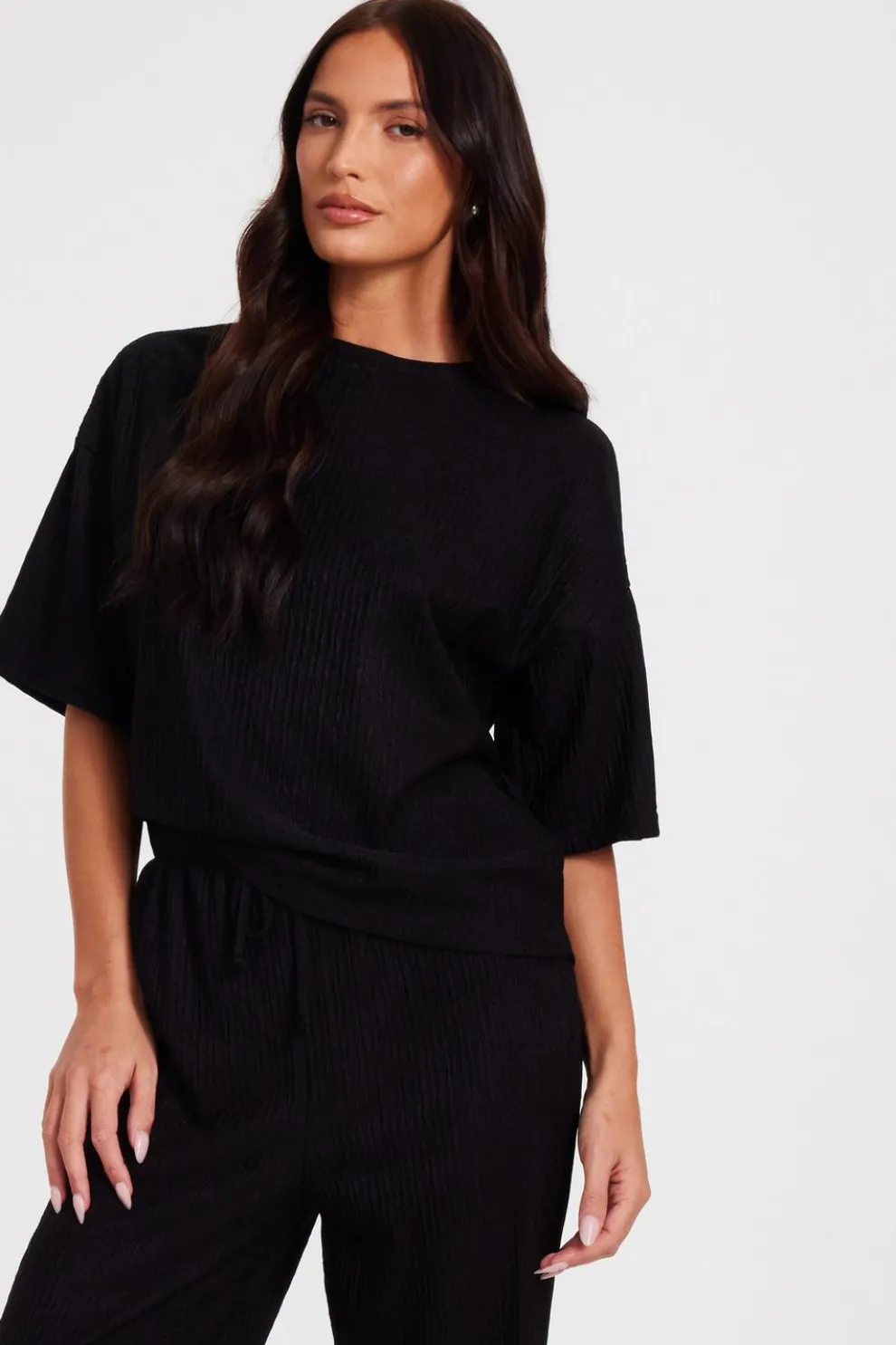 Black Textured T-Shirt