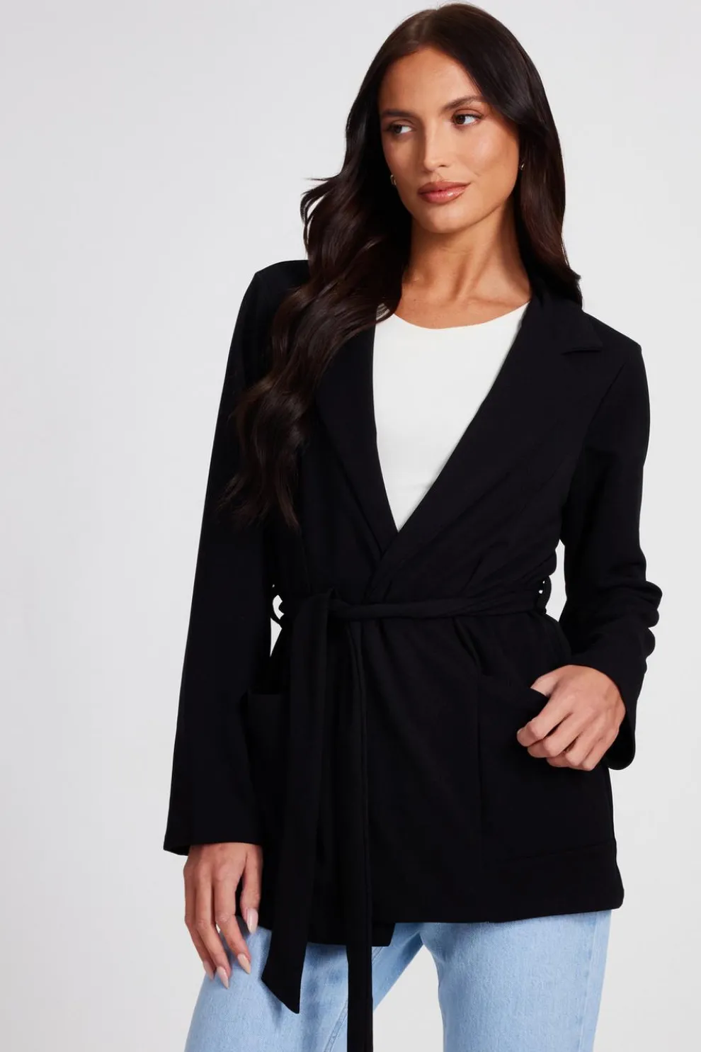 Black Tie Waist Blazer