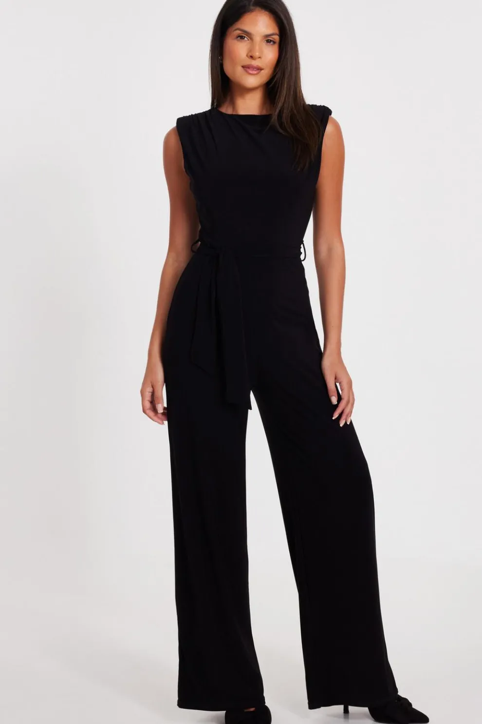 Black Tie Waist Jumpsuit