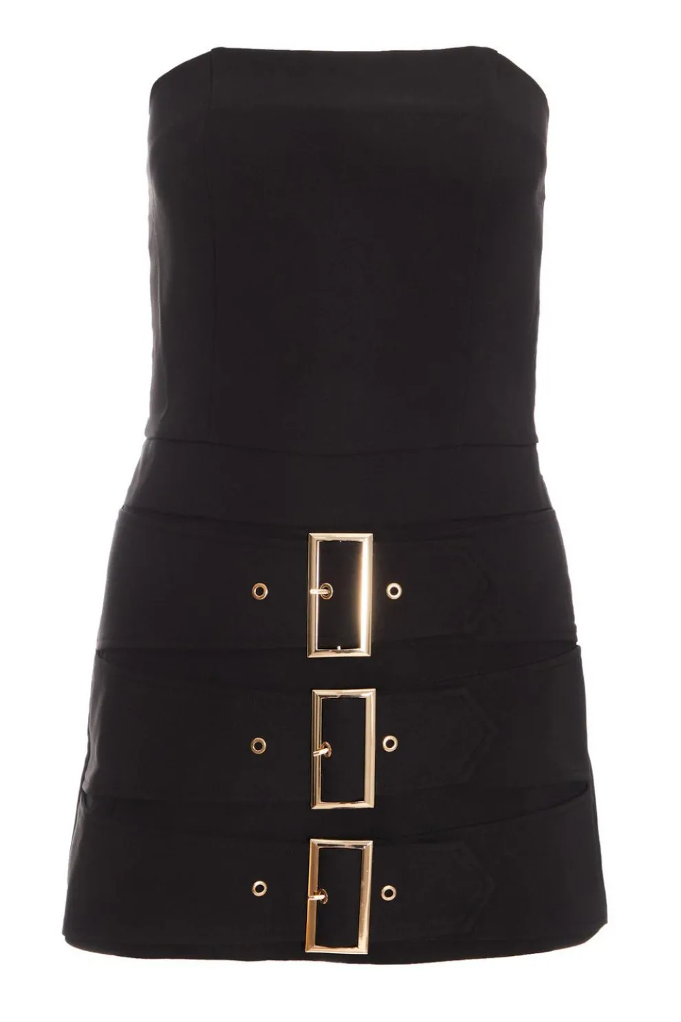 Black Triple Belted Bandeau Playsuit