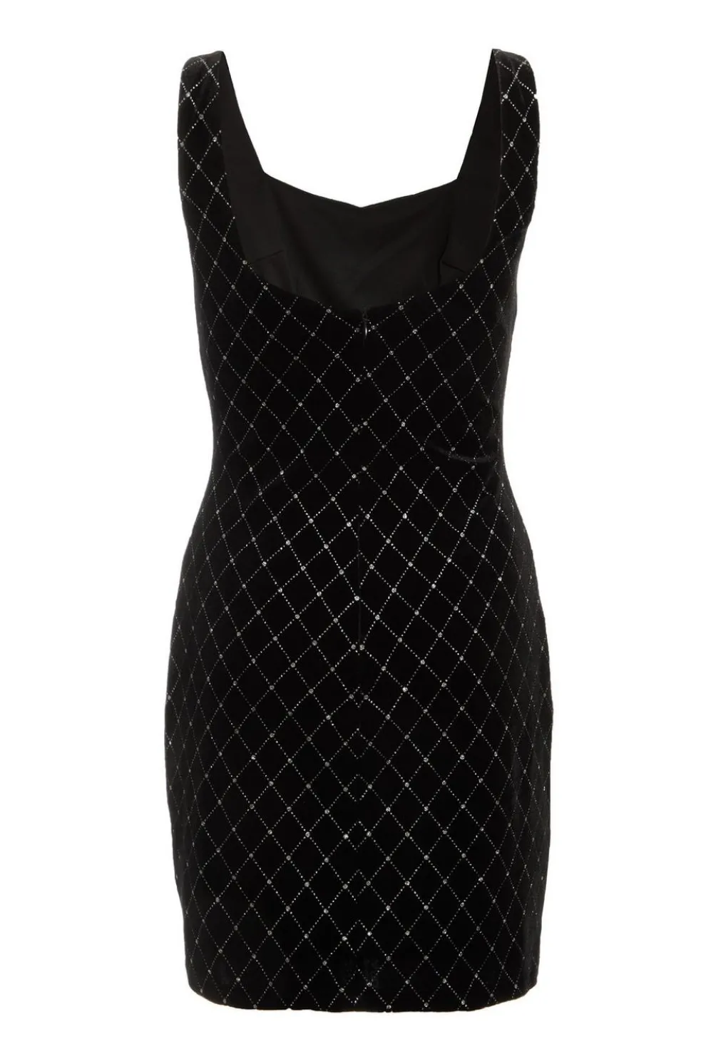 Black Velvet Diamante Mini Dress
