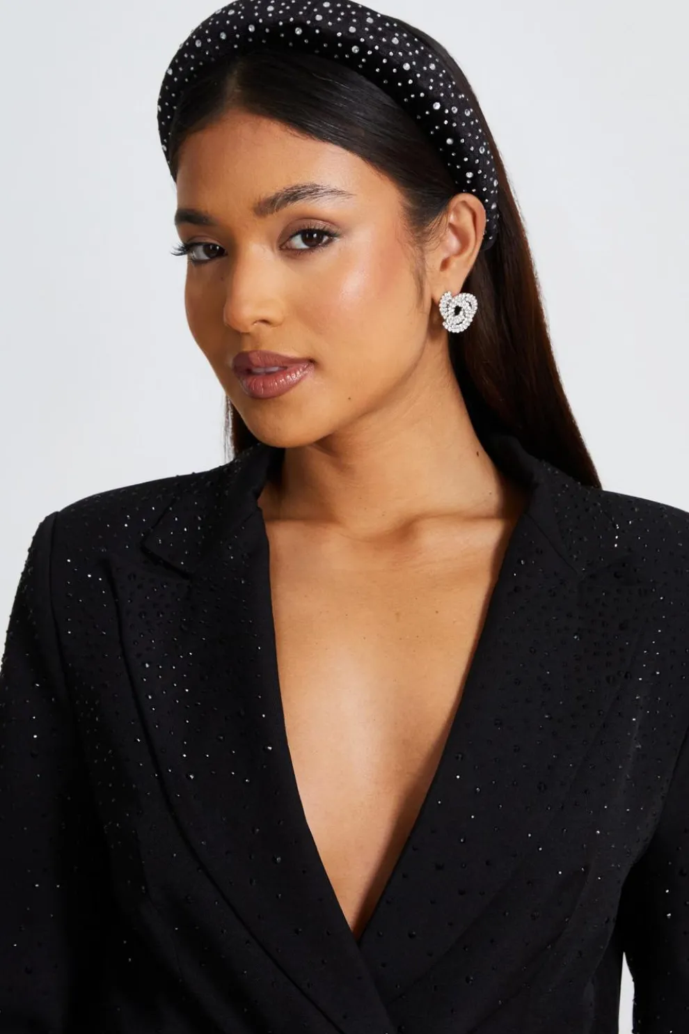 Black Velvet Diamante Headband