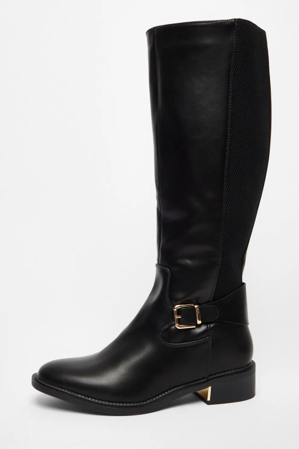 Black Wide Fit High Knee Boots