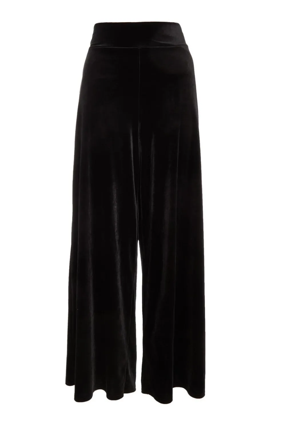 Black Wide Leg Velvet Trouser