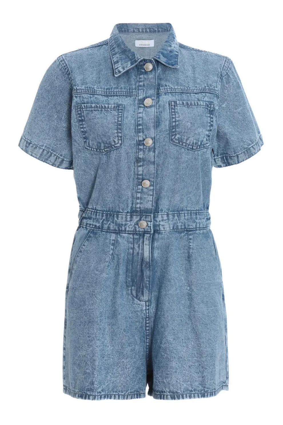 Blue Acid Wash Denim Playsuit