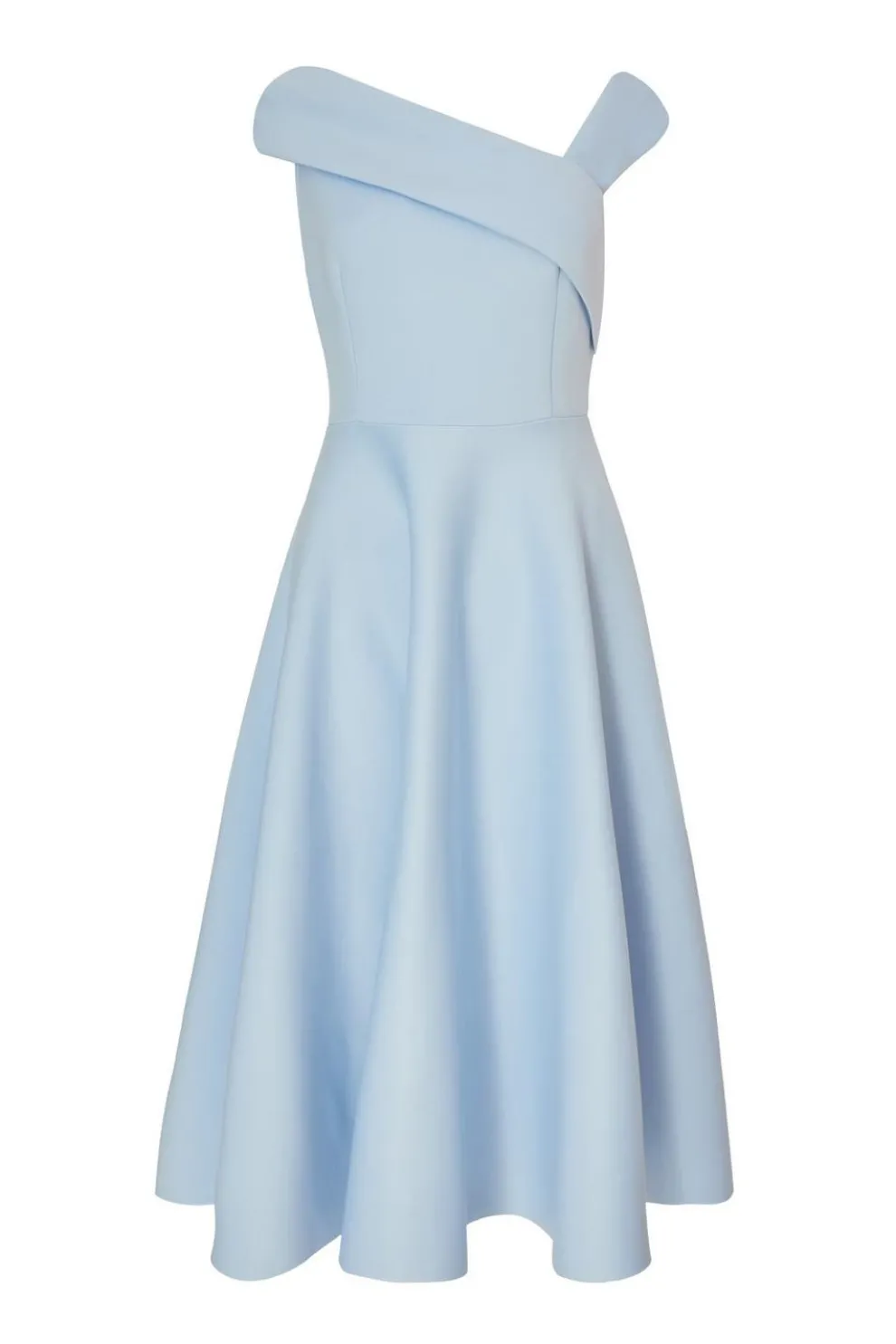 Blue Asymmetric Midi Dress