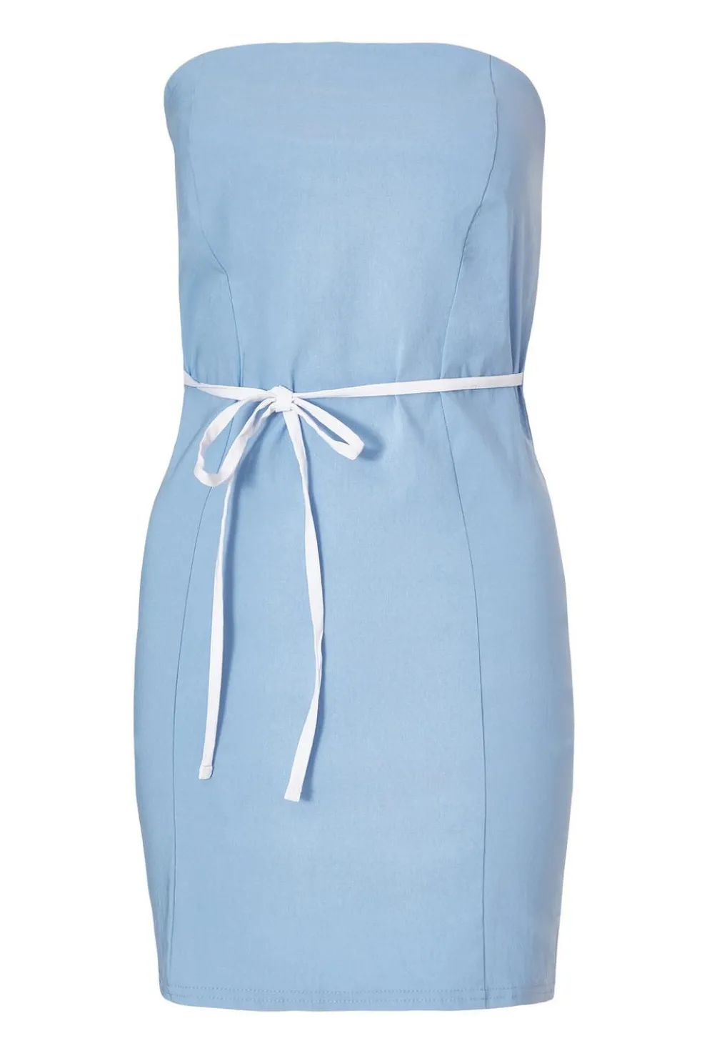 Blue Bow Detail Mini Dress