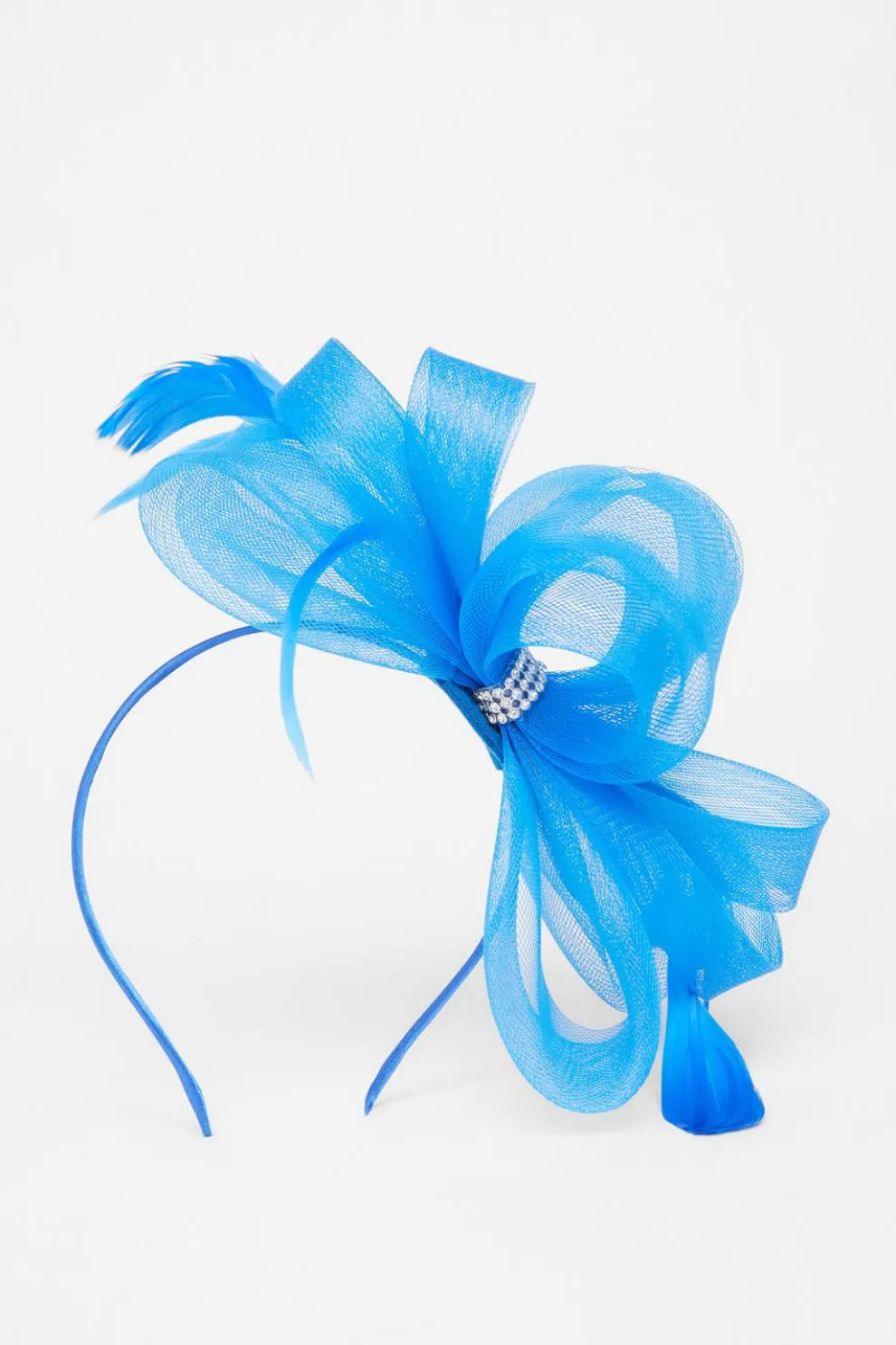 Blue Bow Diamante Headband Fascinator
