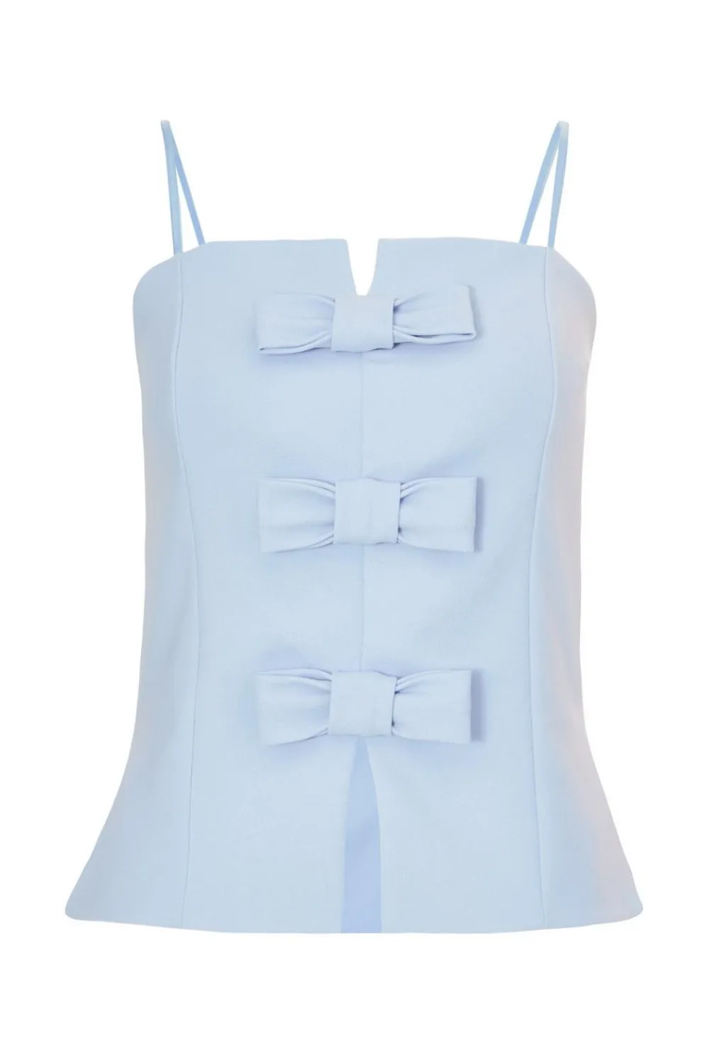 Blue Bow Front Strappy Top