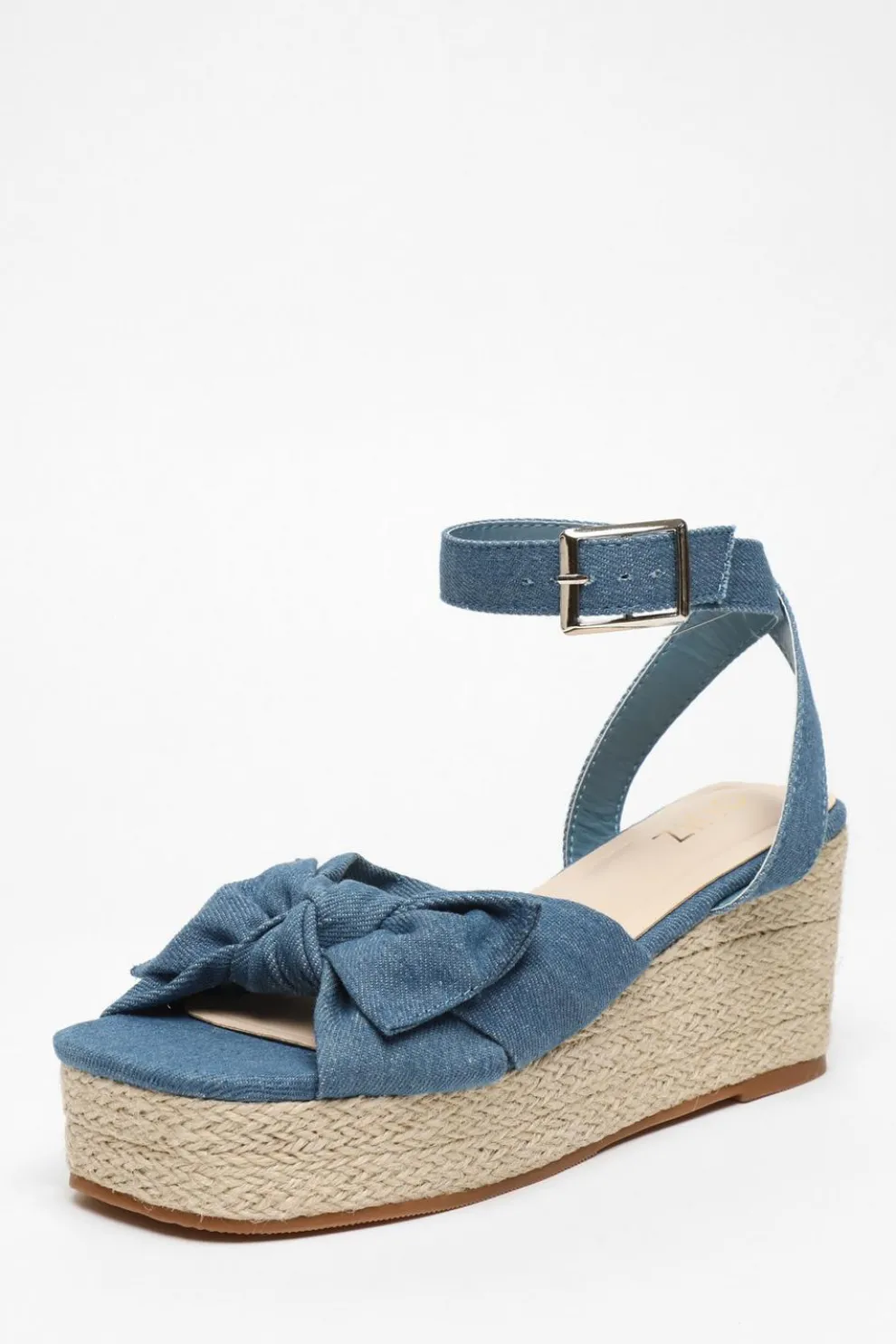 Blue Bow Front Wedges
