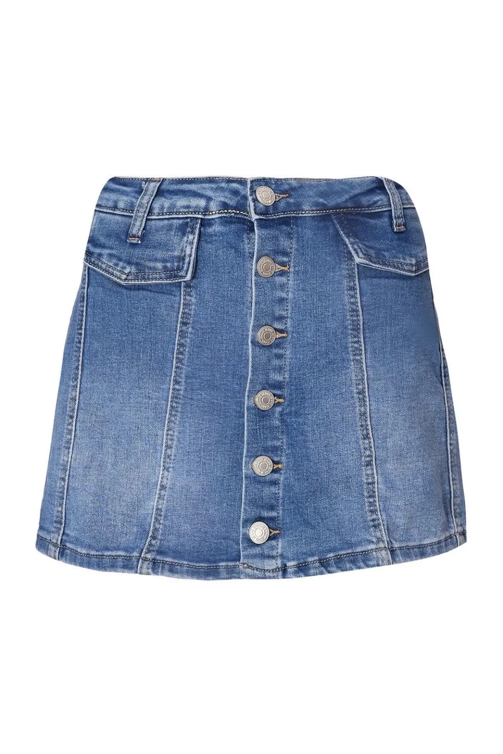 Blue Denim Button Front Skort