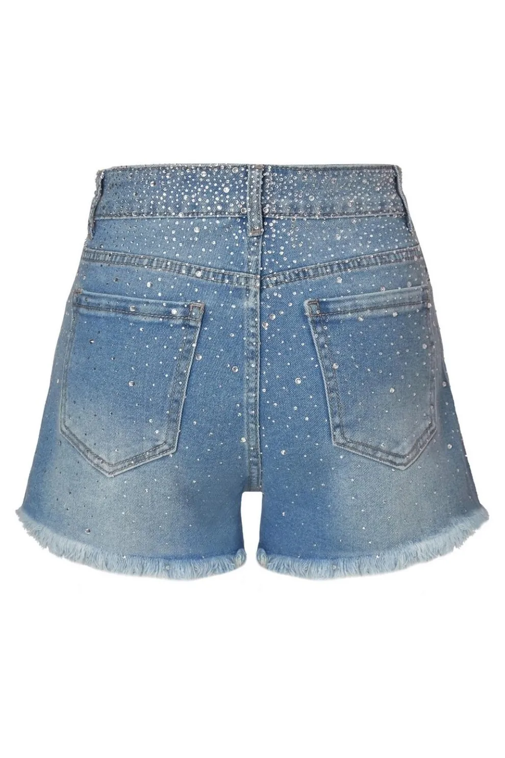 Blue Denim Embellished Shorts
