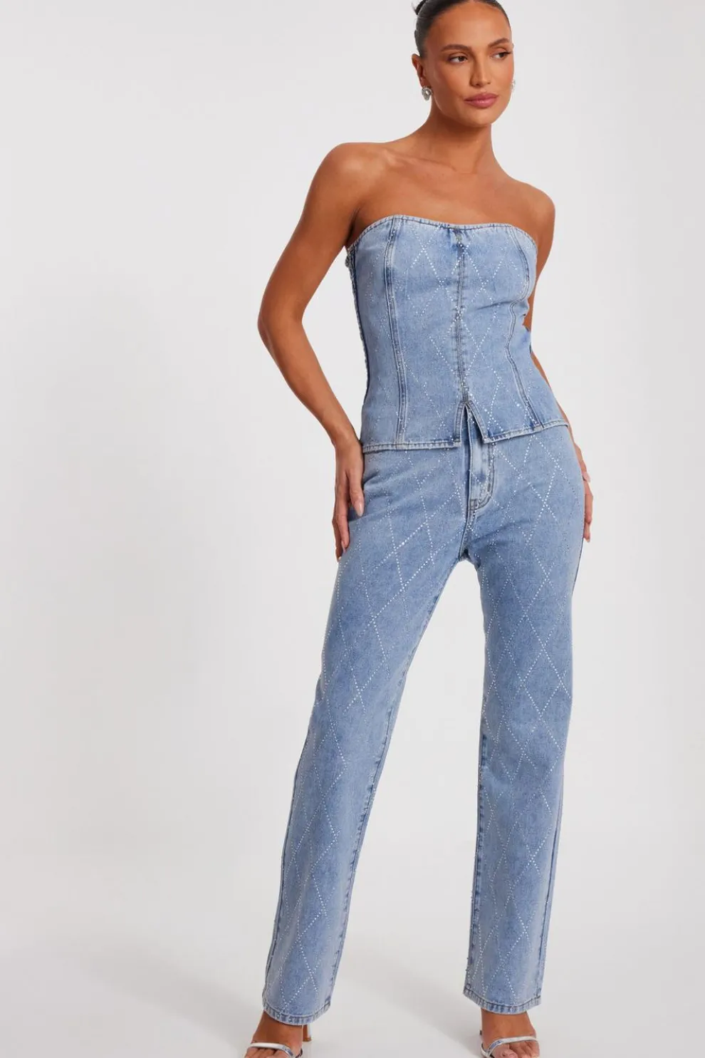 Blue Diamante Denim Jeans