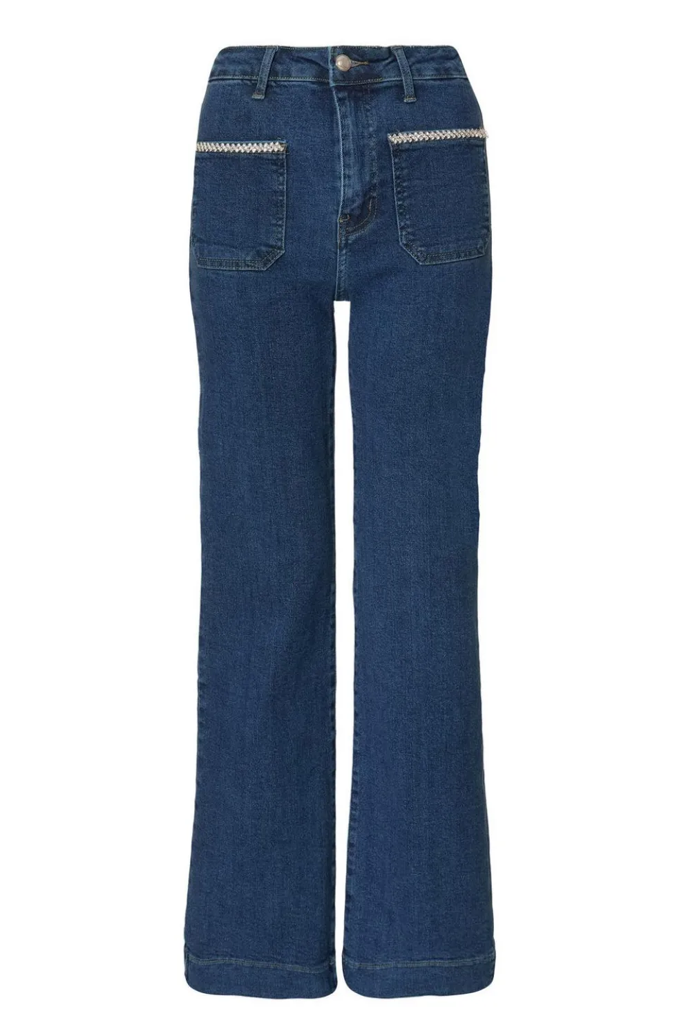 Blue Diamante Front Pocket Jeans