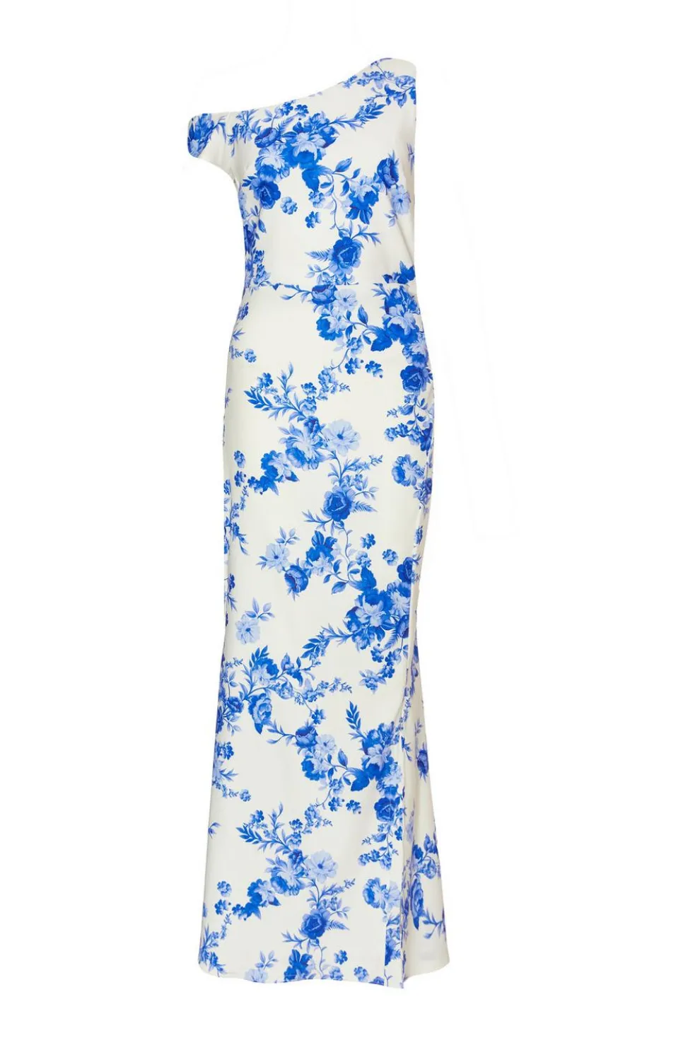 Blue Floral Drop Sleeve Maxi Dress