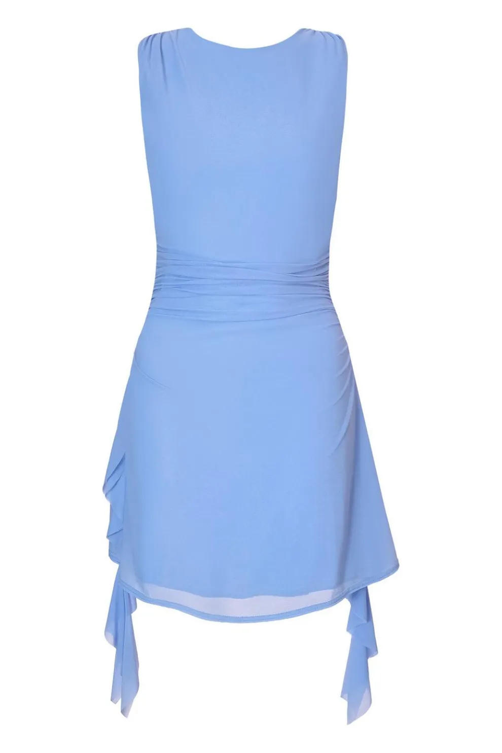 Blue Frill Mini Dress