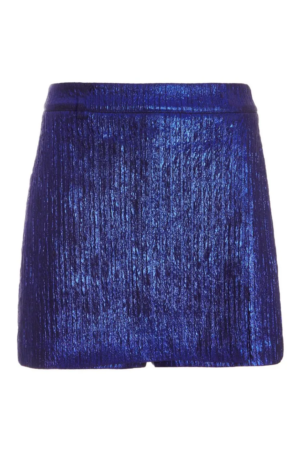 Blue Metallic High Waisted Skort