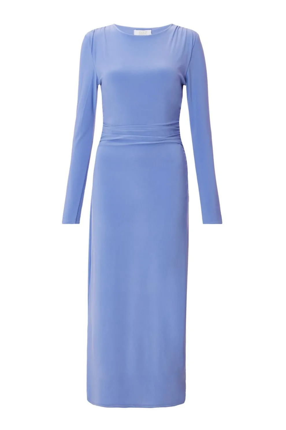 Blue Ruched Midaxi Dress