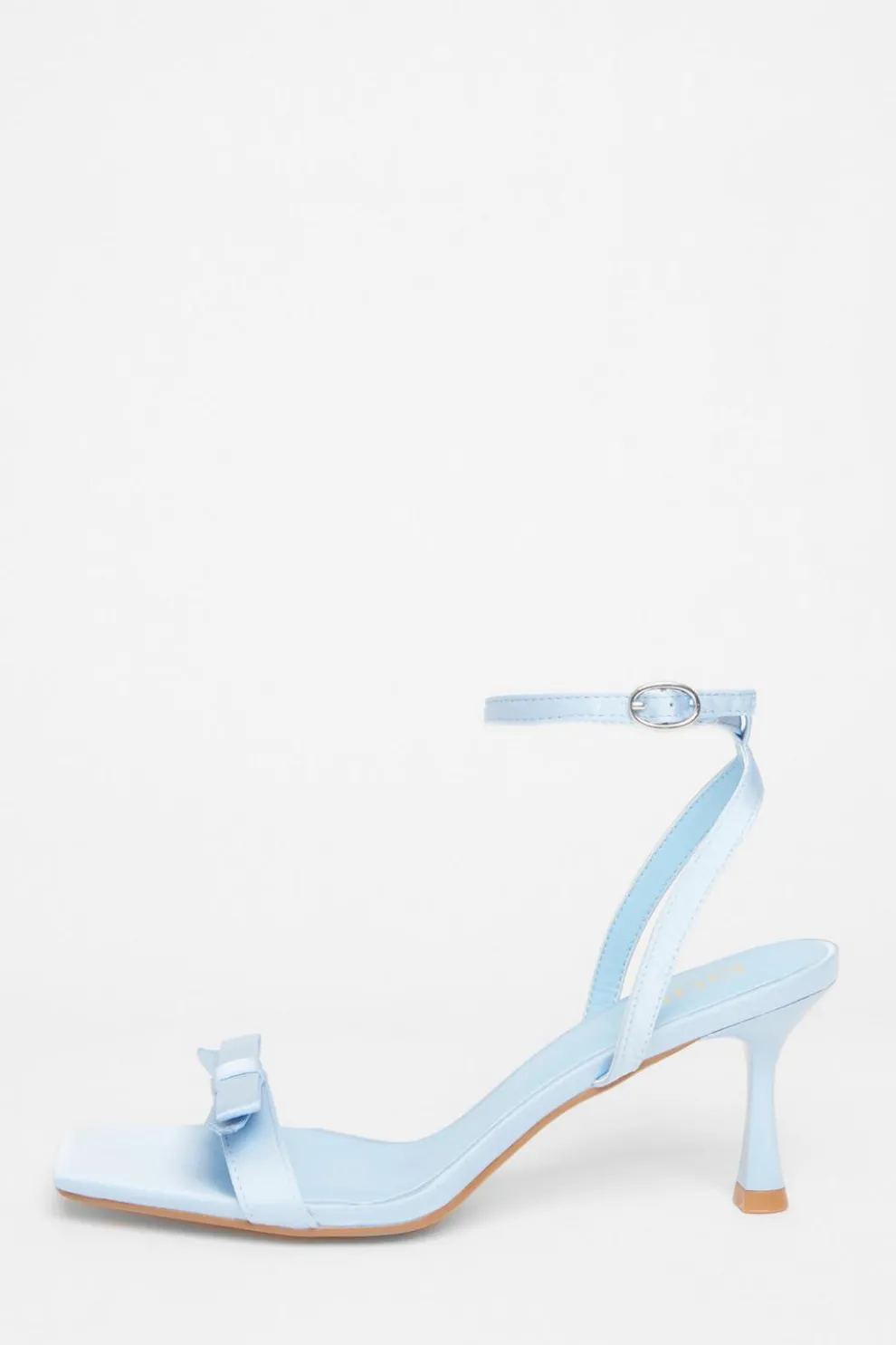 Blue Satin Bow Heels