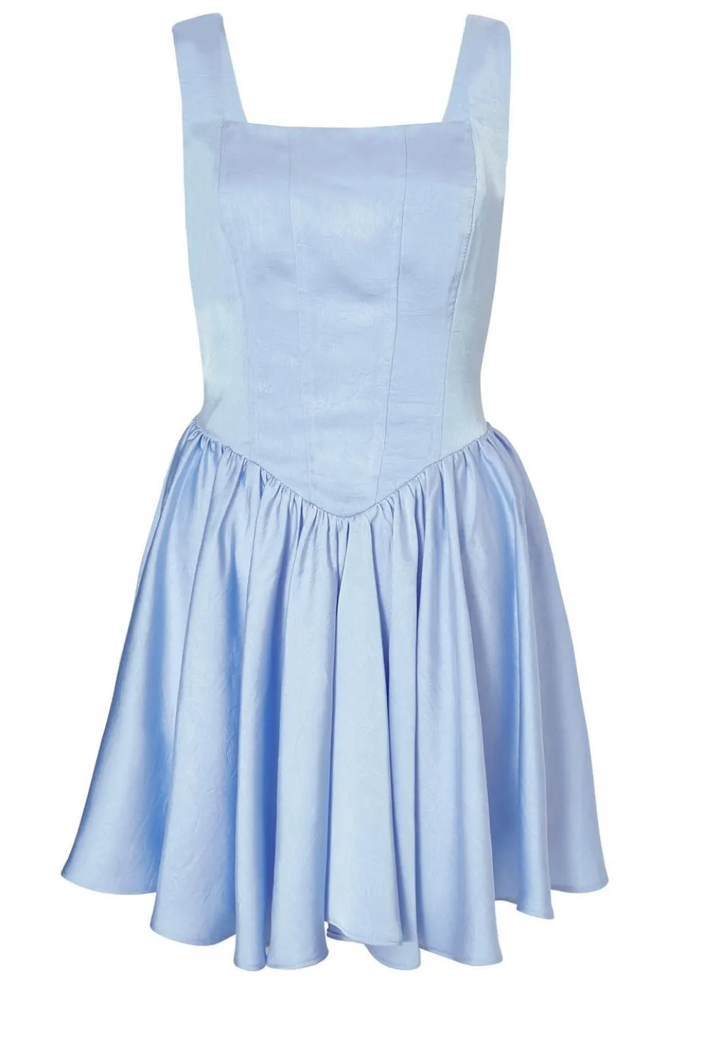 Blue Satin Corset Mini Dress
