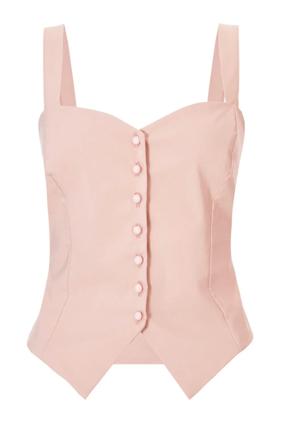 Blush Button Detail Corset Top