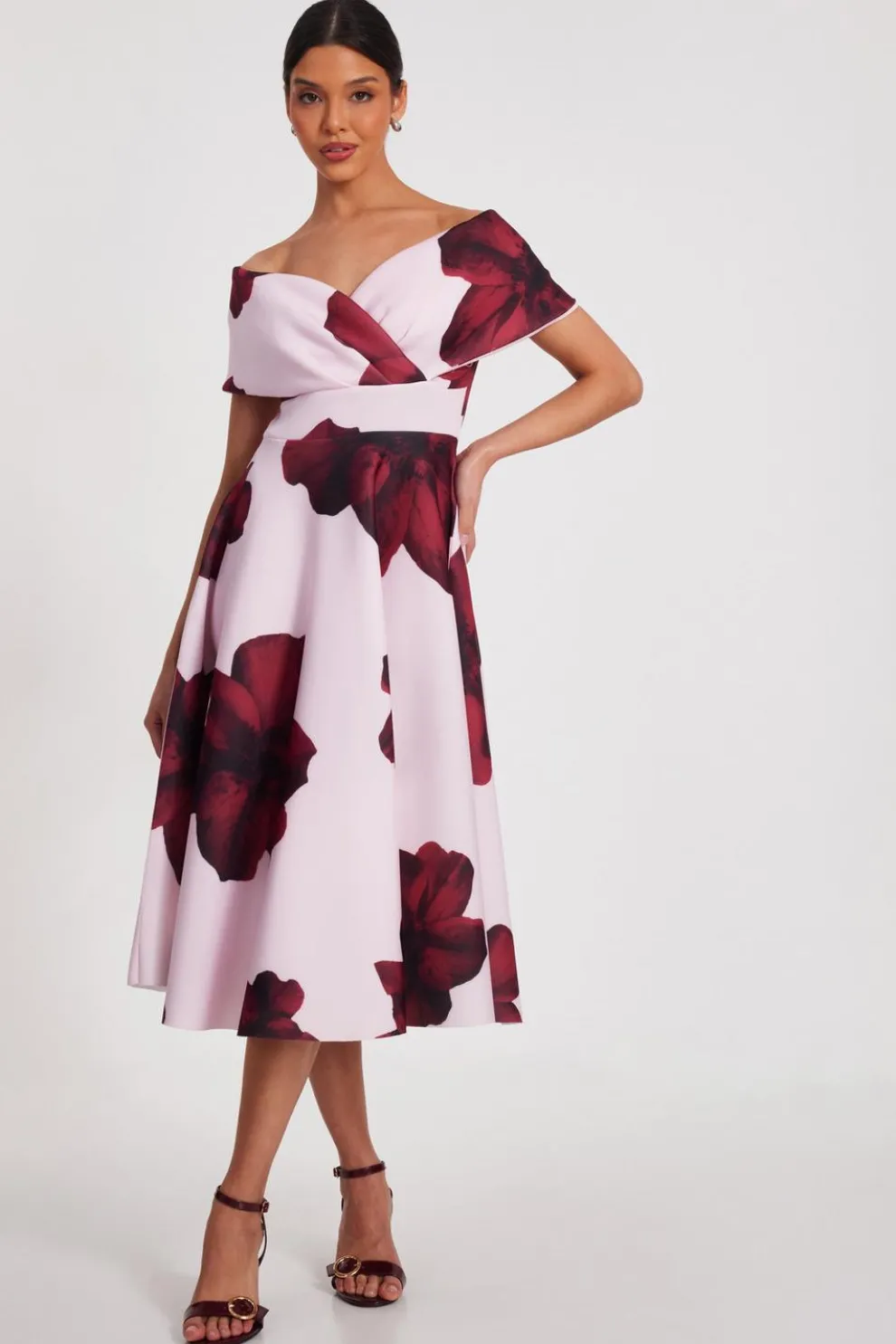 Blush Floral Skater Dress