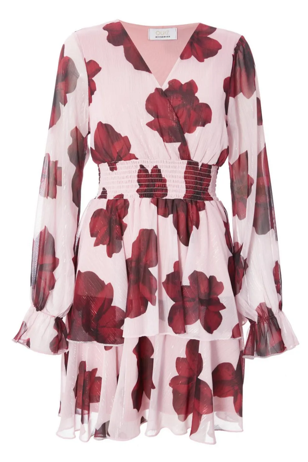 Blush Floral Tiered Skater Dress