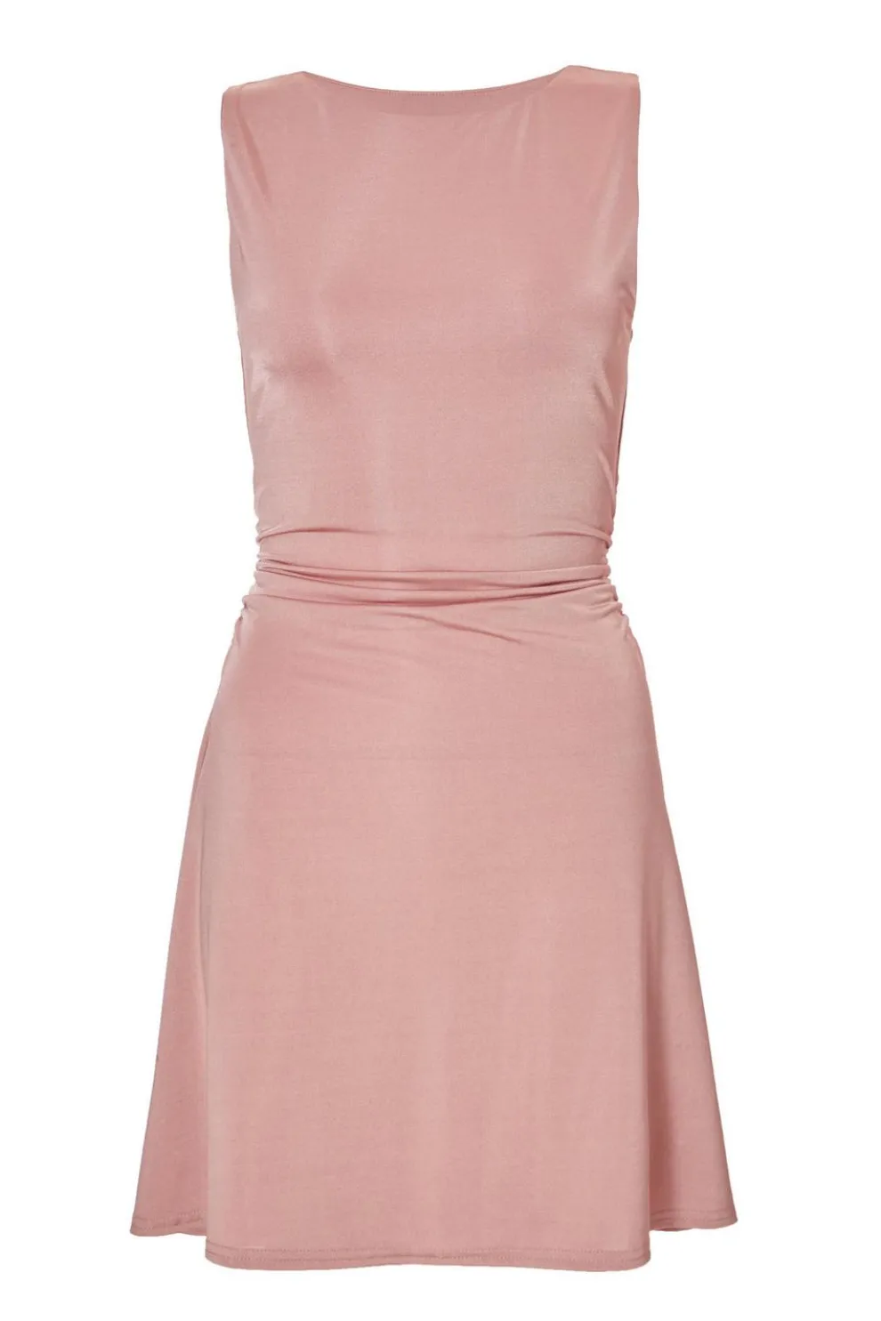 Blush Ruched A-Line Mini Dress
