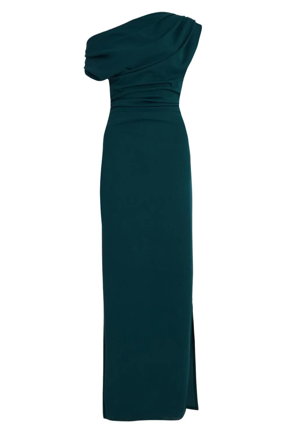 Bottle Green Asymmetric Maxi Dress
