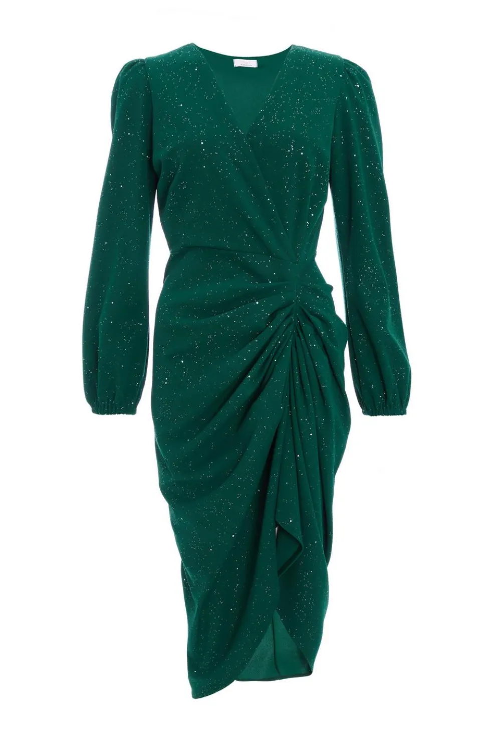 Bottle Green Glitter Midi Dress