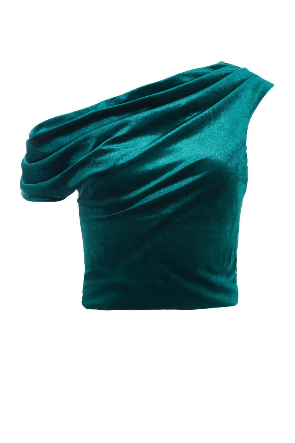Bottle Green Velvet Asymmetric top