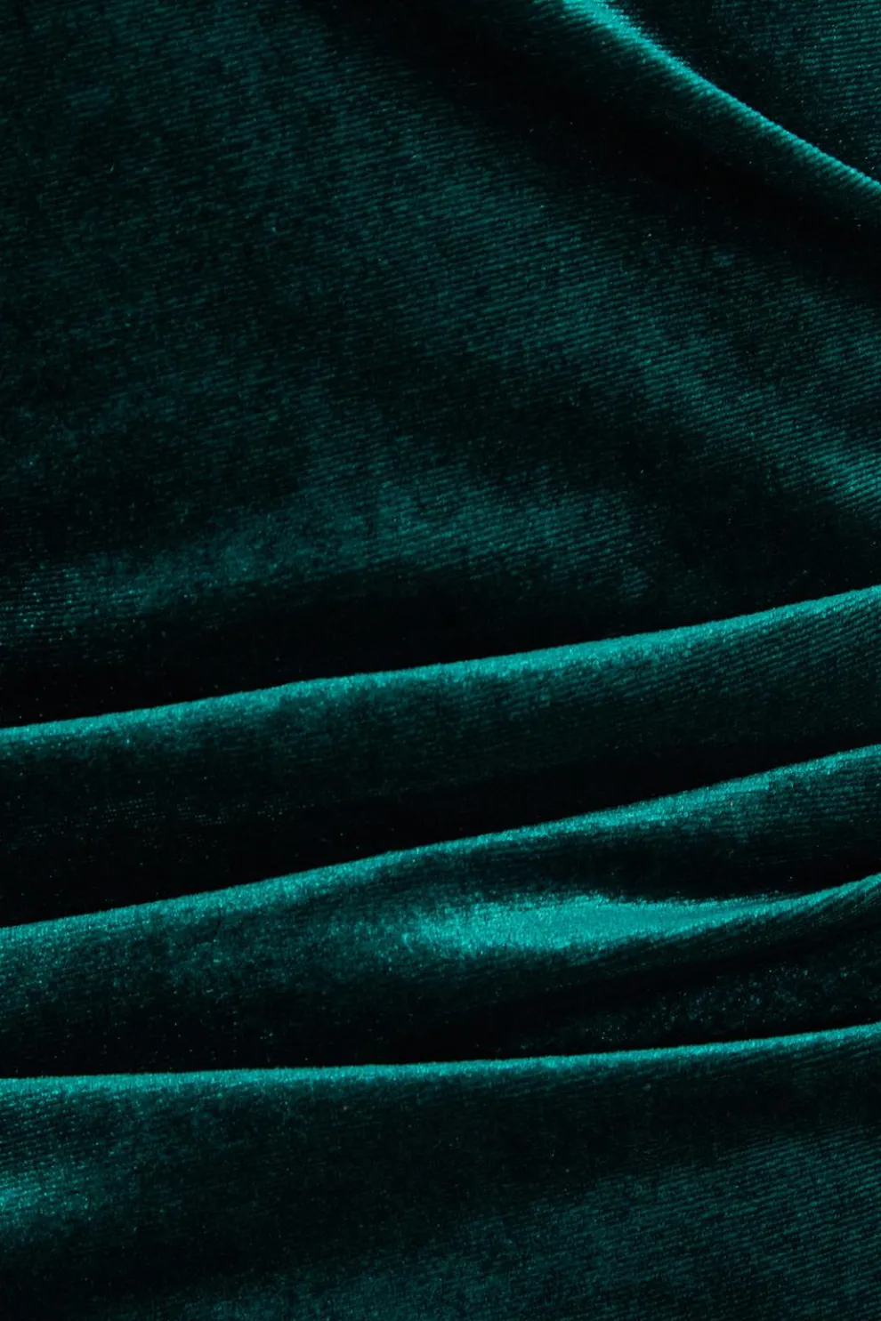 Bottle Green Velvet One Shoulder Midaxi Dress