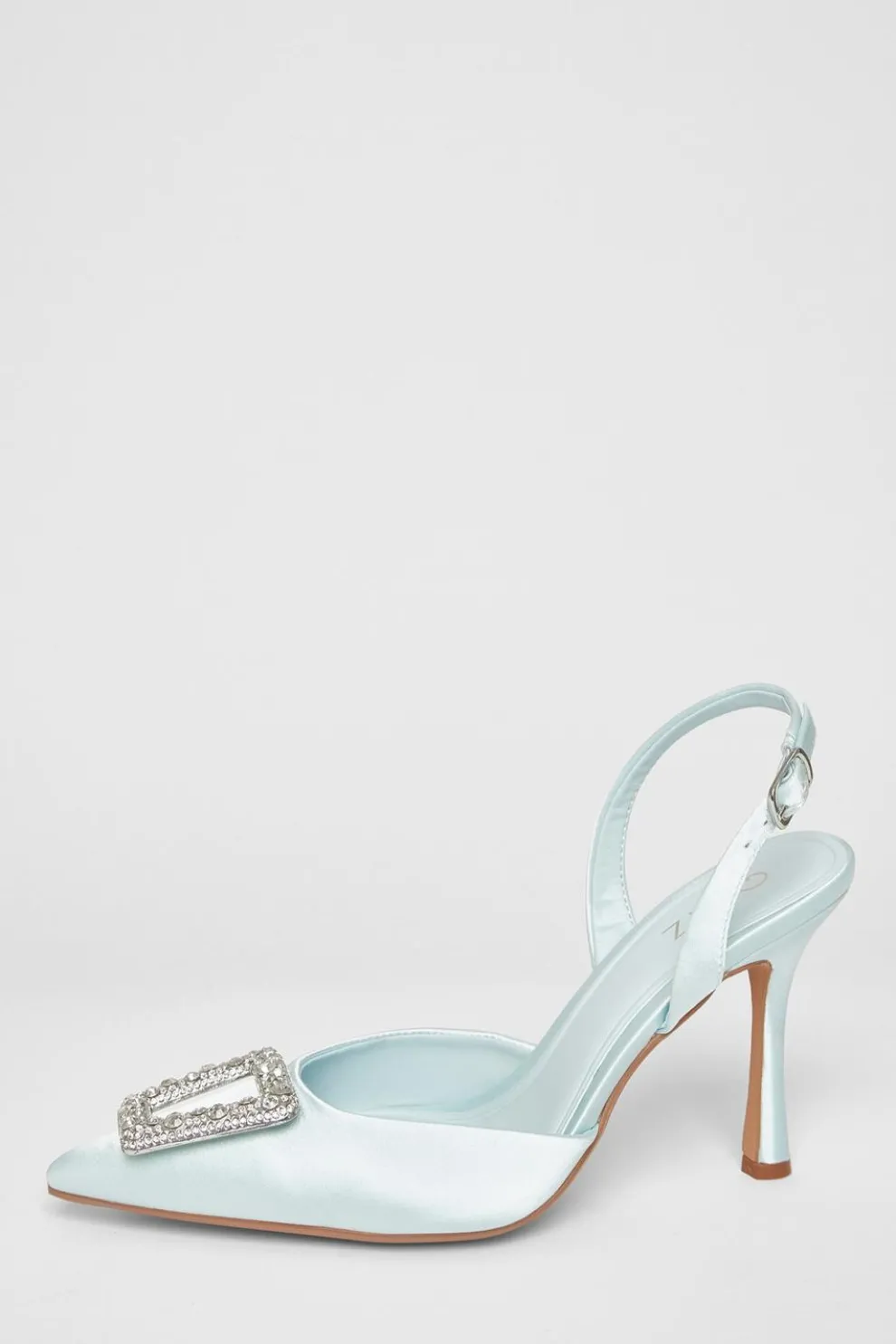 Bridal Pale Blue Brooch Court Heels