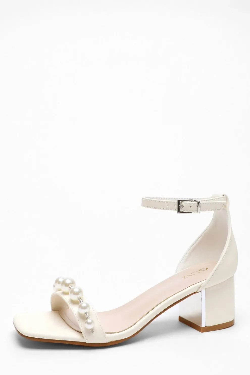 Bridal Pearl Strap Block Heeled Sandals