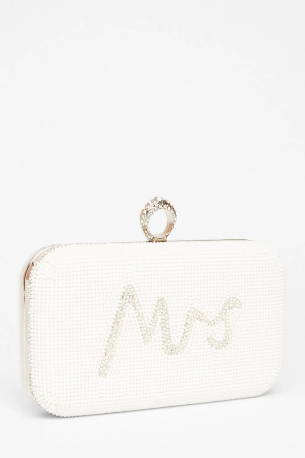 Bridal Silver Pearl Box Bag